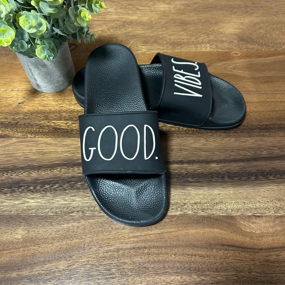 Rae Dunn Shoes - Rae Dunn “Good Vibes” slides